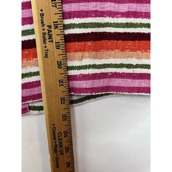 Talbot Women 12 Pink/Green Striped 100% Linen Vacation Summer Cruise Skirt - Picture 6 of 8